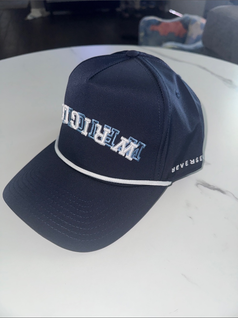 Reversed Logo Wrigley Navy Men's Baseball Cap